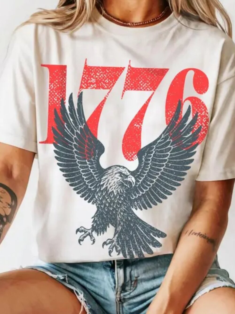 Retro 1776 Bald Eagle 250th Anniversary American 4th of July T-shirt 287